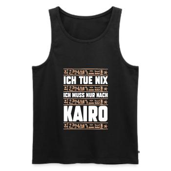 Ich tue nix ich will nur nach Kairo - Männer Premium Bio Tank Top - Schwarz - Vorne - Michal (187cm)