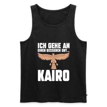Ich gehe an einen besseren Ort Kairo - Männer Premium Bio Tank Top - Schwarz - Vorne - Michal (187cm)