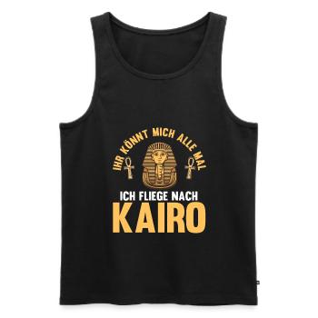 Ihr könnt mich alle mal ich fliege nach Kairo - Männer Premium Bio Tank Top - Schwarz - Vorne - Michal (187cm)