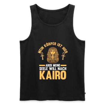 Meine Seele will nach Kairo - Männer Premium Bio Tank Top - Schwarz - Vorne - Michal (187cm)