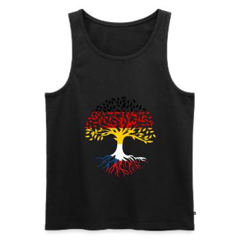 Roots Tree Germany Czech Republic - Men's Premium Organic Tank Top - black - Front - Michal (187cm)
