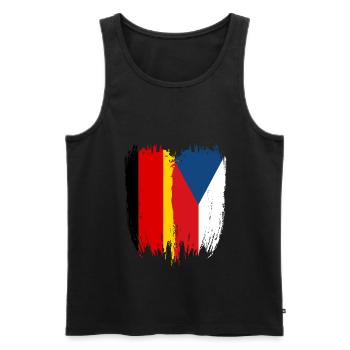 Allemagne Drapeau République tchèque - Débardeur bio Premium Homme - noir - Devant - Michal (187cm)