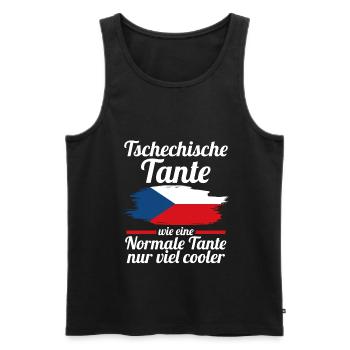 Tschechin Tante Tschechien - Männer Premium Bio Tank Top - Schwarz - Vorne - AI Model Male 178 light (178cm)