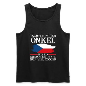 Tscheche Onkel Tschechien - Männer Premium Bio Tank Top - Schwarz - Vorne - AI Model Male 178 light (178cm)