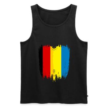 Allemagne Drapeau Ukraine - Débardeur bio Premium Homme - noir - Devant - Michal (187cm)
