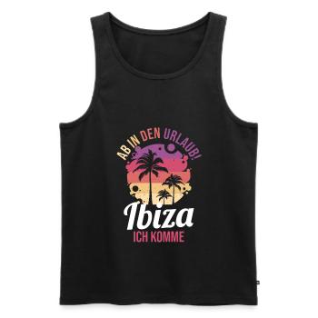 Ab in den Urlaub Ibiza ich komme - Männer Premium Bio Tank Top - Schwarz - Vorne - Michal (187cm)