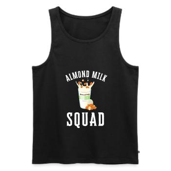Almond Milk Dairy Free Vegan Milk Plant Based - Men's Premium Organic Tank Top - black - Front - AI Model Male 178 light (178cm)