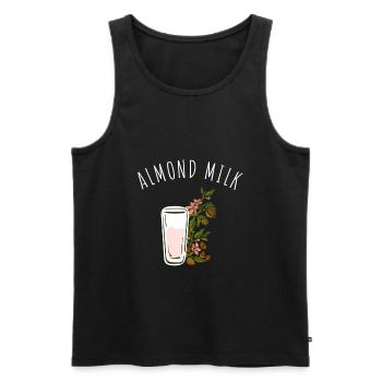 Almond Milk Dairy Free Vegan Milk Plant Based - Men's Premium Organic Tank Top - black - Front - AI Model Male 178 light (178cm)