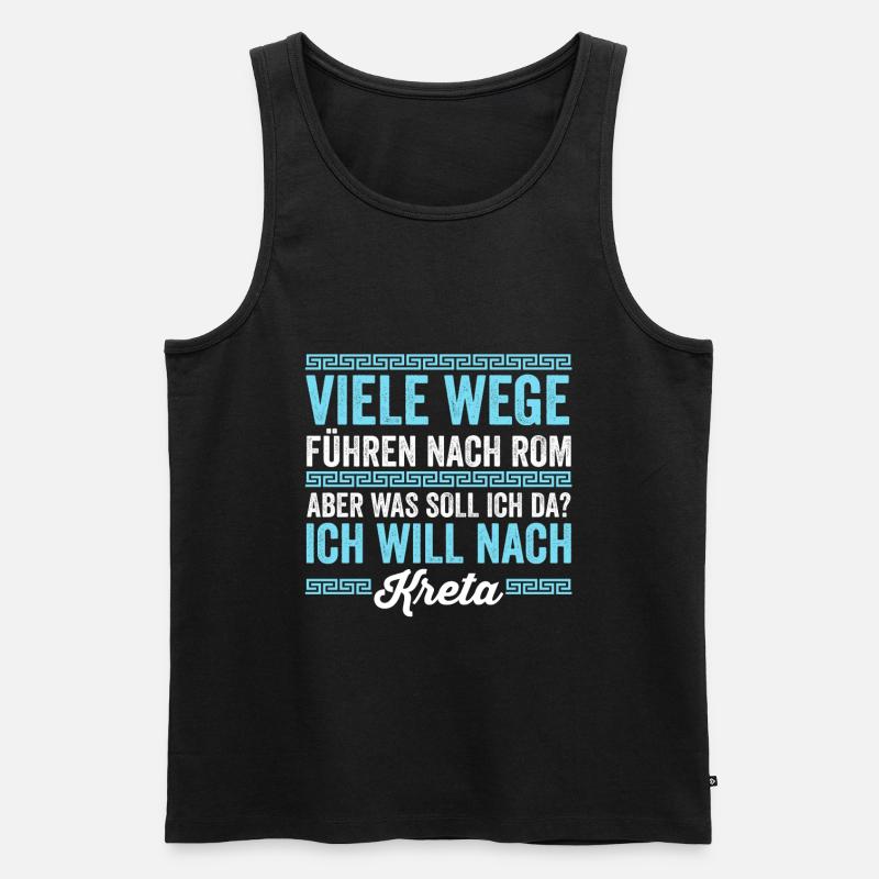 Ich will nach Kreta - Männer Premium Bio Tank Top - Schwarz