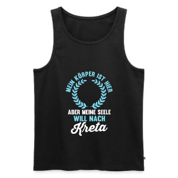 Meine Seele will nach Kreta - Männer Premium Bio Tank Top - Schwarz - Vorne - Michal (187cm)