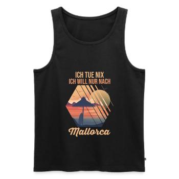 Ich tue nix ich will nur nach Mallorca - Männer Premium Bio Tank Top - Schwarz - Vorne - Michal (187cm)