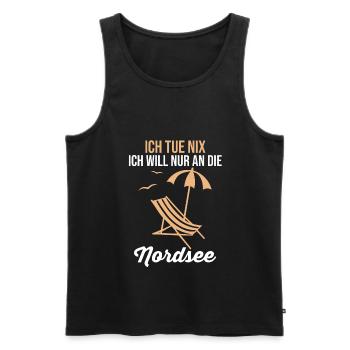 Ich tue nix ich will nur an die Nordsee - Männer Premium Bio Tank Top - Schwarz - Vorne - Michal (187cm)