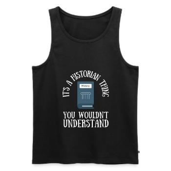 Research Historian Museum Curator And Archivist - Men's Premium Organic Tank Top - black - Front - AI Model Male 178 light (178cm)