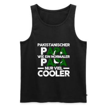 Pakistanischer Papa Vater Pakistaner Pakistan - Männer Premium Bio Tank Top - Schwarz - Vorne - Michal (187cm)