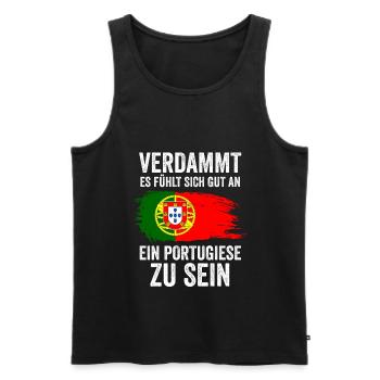 Portugal Portugiese Portugiesisches - Männer Premium Bio Tank Top - Schwarz - Vorne - Michal (187cm)