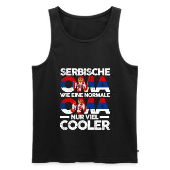 Serbin Serbische Oma Serbien - Männer Premium Bio Tank Top - Schwarz - Vorne - AI Model Male 178 light (178cm)