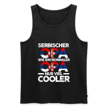 Serbischer Opa Serbe Serbien - Männer Premium Bio Tank Top - Schwarz - Vorne - Michal (187cm)