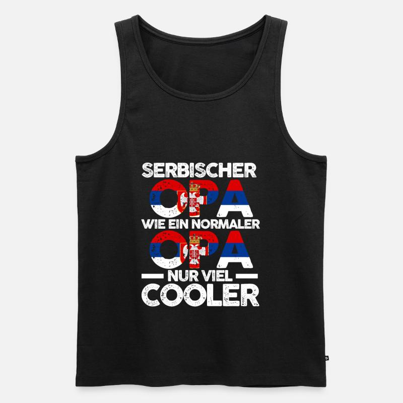 Serbischer Opa Serbe Serbien - Männer Premium Bio Tank Top - Schwarz