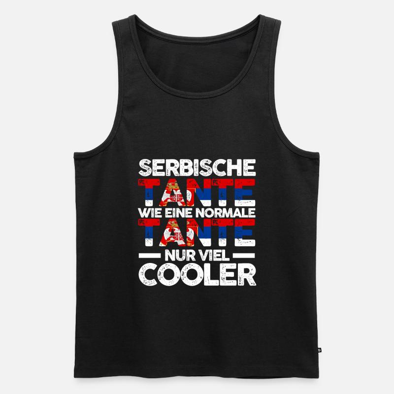 Serbin Tante Serbien - Männer Premium Bio Tank Top - Schwarz