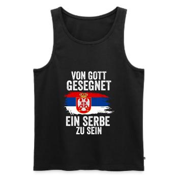 Serbien Serbe Serbisches - Männer Premium Bio Tank Top - Schwarz - Vorne - Michal (187cm)