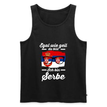 Serbe Serbisches Serbien - Männer Premium Bio Tank Top - Schwarz - Vorne - Michal (187cm)