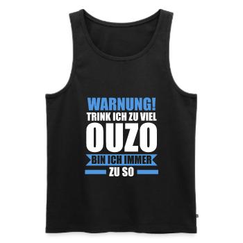 Saufspruch Griechenland Ouzo - Männer Premium Bio Tank Top - Schwarz - Vorne - AI Model Male 178 light (178cm)