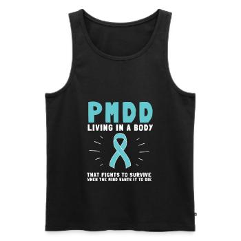 PMDD Awareness Premenstrual Syndrome Menstrual - Männer Premium Bio Tank Top - Schwarz - Vorne - Michal (187cm)
