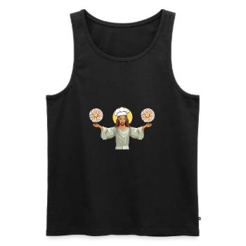 Oyster Shuck Shucking Seafood And Clam Digger - Men's Premium Organic Tank Top - black - Front - Michal (187cm)