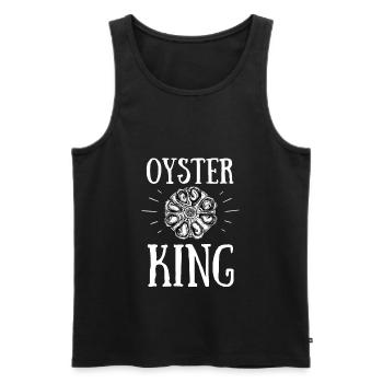 Oyster Shuck Shucking Seafood And Clam Digger - Men's Premium Organic Tank Top - black - Front - Michal (187cm)