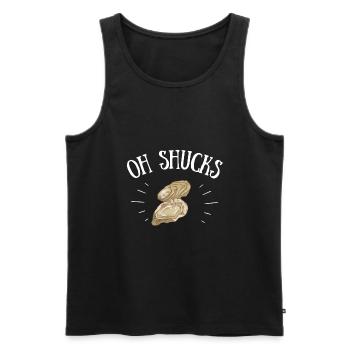Oyster Shuck Shucking Seafood And Clam Digger - Men's Premium Organic Tank Top - black - Front - Michal (187cm)