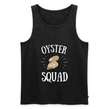 Oyster Shuck Shucking Seafood And Clam Digger - Men's Premium Organic Tank Top - black - Front - Michal (187cm)