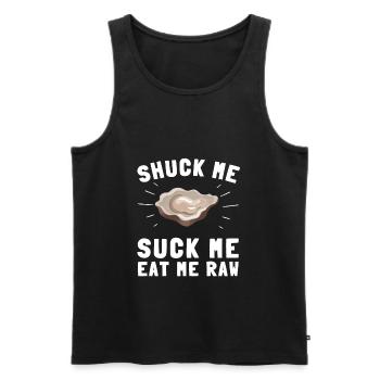Oyster Shuck Shucking Seafood And Clam Digger - Men's Premium Organic Tank Top - black - Front - Michal (187cm)