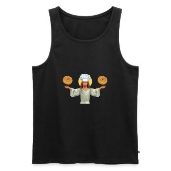Sesame Bagel New York Jewish Deli - Männer Premium Bio Tank Top - Schwarz - Vorne - AI Model Male 178 light (178cm)