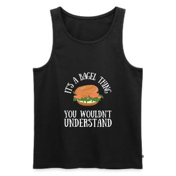 Sesame Bagel New York Jewish Deli - Männer Premium Bio Tank Top - Schwarz - Vorne - AI Model Male 178 light (178cm)