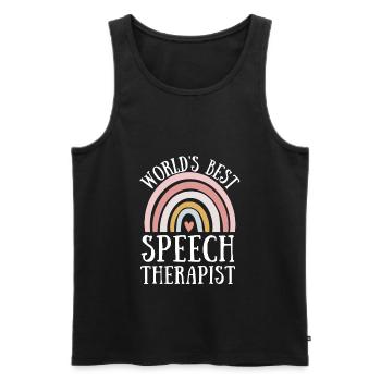 Speech Language Pathologist Speech Therapy SLP - Männer Premium Bio Tank Top - Schwarz - Vorne - AI Model Male 178 light (178cm)