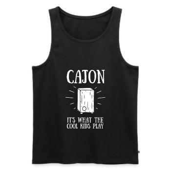 Cajon Box Drum Instrument Peruvian Cajon - Männer Premium Bio Tank Top - Schwarz - Vorne - Michal (187cm)