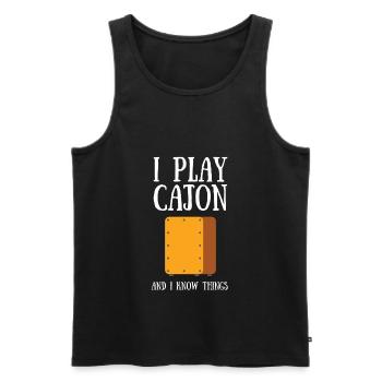 Cajon Box Drum Instrument Peruvian Cajon - Männer Premium Bio Tank Top - Schwarz - Vorne - Michal (187cm)