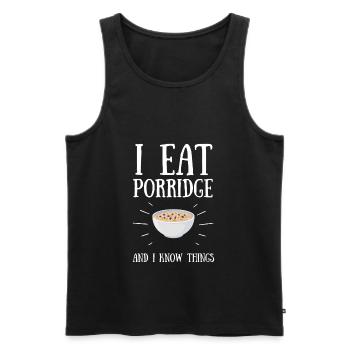 Porridge Cereal Grits Kasha Upma Rice And Oats - Men's Premium Organic Tank Top - black - Front - Michal (187cm)