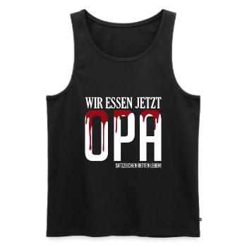 Deutschlehrer Wortwitz Witz Satzzeichen Geschenk - Männer Premium Bio Tank Top - Schwarz - Vorne - Michal (187cm)
