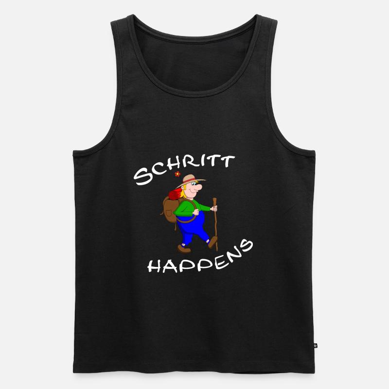 Wanderlust - Männer Premium Bio Tank Top - Schwarz