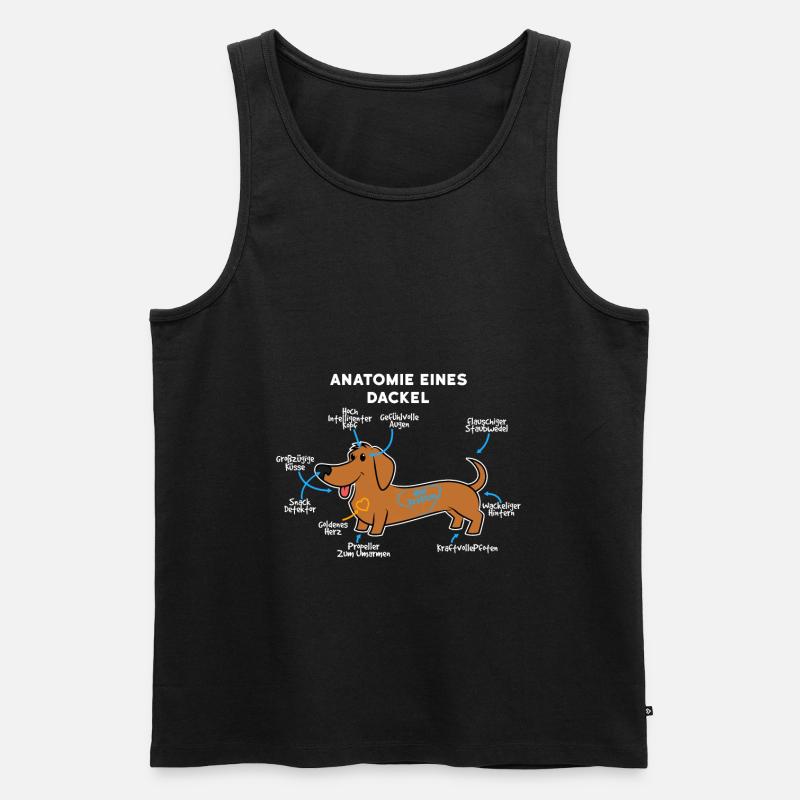 Anatomie Eines Dackel - Männer Premium Bio Tank Top - Schwarz