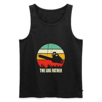 Funny Arborist Lumberjack Chainsaw Gift - Men's Premium Organic Tank Top - black - Front - Michal (187cm)