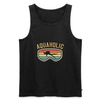 Funny Diver Saying Diving Diving Diver - Men's Premium Organic Tank Top - black - Front - AI Model Male 178 light (178cm)