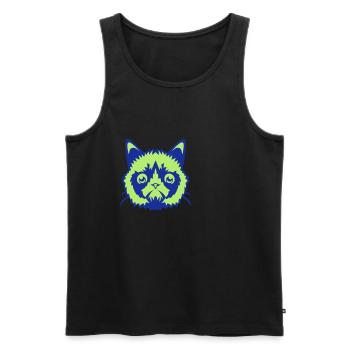 Hauptkatze wilde Tiere 701 - Männer Premium Bio Tank Top - Schwarz - Vorne - AI Model Male 178 light (178cm)