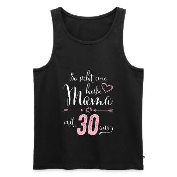 So sieht eine heiße Mama mit 30 Jahren aus - Männer Premium Bio Tank Top - Schwarz - Vorne - AI Model Male 178 light (178cm)