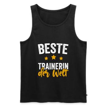 Beste Trainerin der Welt Geschenkidee - Männer Premium Bio Tank Top - Schwarz - Vorne - Michal (187cm)