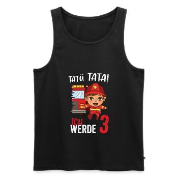 Tatü tata ich werde 3 Jahre Alt Feuerwehr - Männer Premium Bio Tank Top - Schwarz - Vorne - AI Model Male 178 light (178cm)