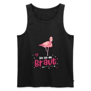 Ich bin die Braut Flamingo JGA - Männer Premium Bio Tank Top - Schwarz - Vorne - AI Model Male 178 light (178cm)