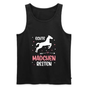 Echte Mädchen Reiten Pferde Mädchen - Männer Premium Bio Tank Top - Schwarz - Vorne - AI Model Male 178 light (178cm)