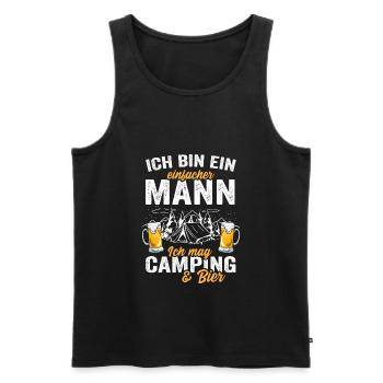 Ich bin ein einfacher Mann ich Mag Camping & Bier - Männer Premium Bio Tank Top - Schwarz - Vorne - AI Model Male 178 light (178cm)